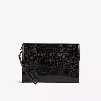 Клатч Crocey из искусственной кожи с тиснением под крокодила Ted Baker, черный