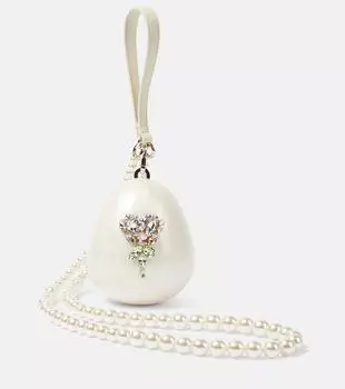 Клатч Egg Micro с декоративными элементами Simone Rocha, Pearl/Pink Multi