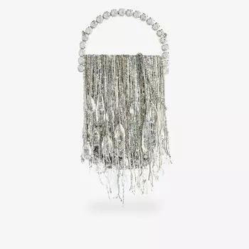 Клатч eternity из микроткани Lalingi, серебряный