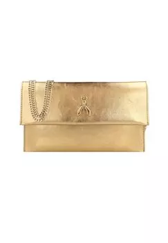 Клатч Fly Metallic Кожаный 27 см PATRIZIA PEPE, цвет Solar Gold