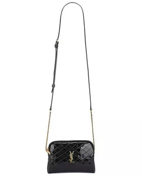 Клатч Gaby на молнии и сумка-цепочка Saint Laurent, цвет Noir