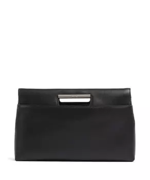 Клатч giada из мелкозернистой кожи Furla, черный