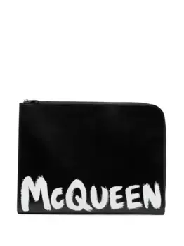 Клатч Graffiti с логотипом Alexander McQueen, черный