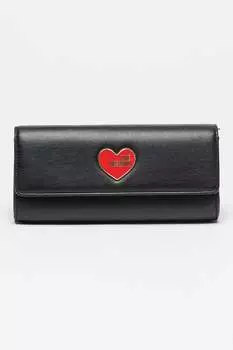 Клатч из экокожи с ремешком-цепочкой Love Moschino, черный