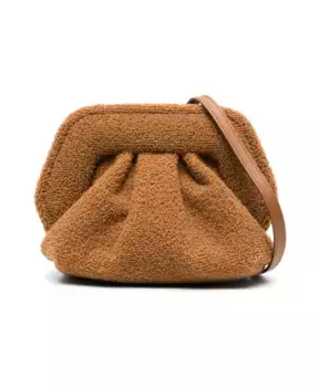 Клатч из флисовой текстуры Bios Themoir, коричневый