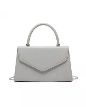 Клатч из искусственной кожи с верхней ручкой JFY, серый