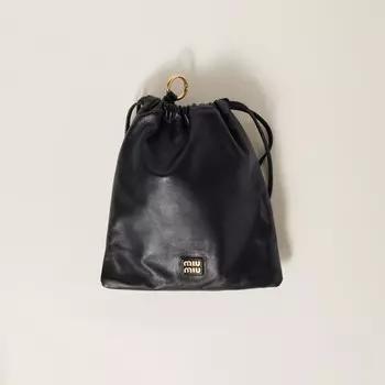 Клатч из кожи наппа Miu Miu, черный