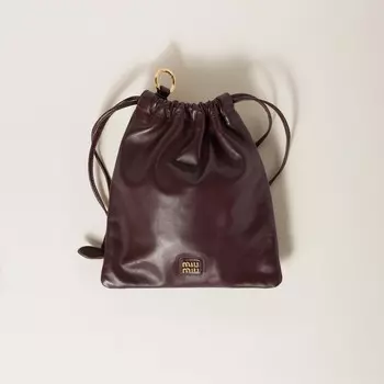 Клатч из кожи наппа Miu Miu, коричневый