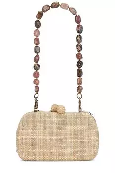 Клатч из рафии с вышивкой в виде краба жозефины Serpui, цвет toast