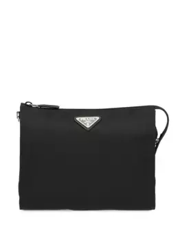 Клатч из сафьяновой кожи Prada, черный