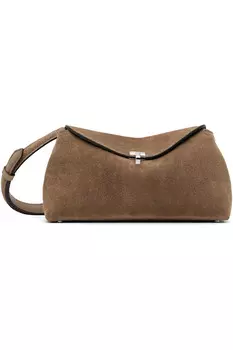 Клатч из замши T-Lock Toteme, цвет tobacco