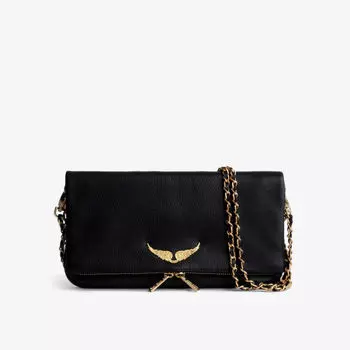 Клатч из зерненой кожи rock Zadig&Voltaire, желтый