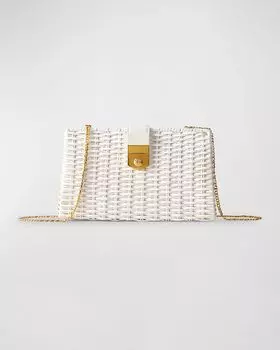 Клатч-клатч The Crest Lock Basket Veronica Beard, цвет Off White