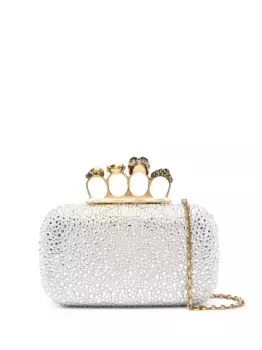 Клатч Knuckle Alexander McQueen, серебяный