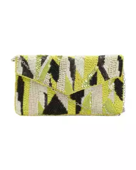 Клатч-конверт, расшитый вручную, с ремешком-цепочкой Bcbgeneration, зеленый