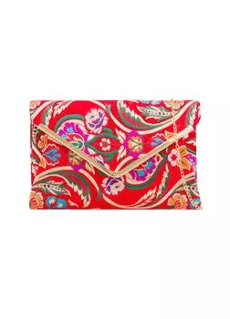 Клатч-конверт с цветочным принтом KOKO COUTURE, красный