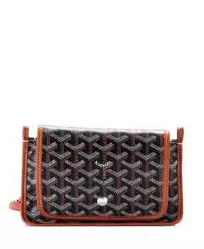 Клатч-кошелек Plumet из лакированного полотна Pre-Owned Goyard, коричневый