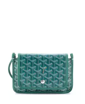 Клатч-кошелек Plumet из лакированного полотна Pre-Owned Goyard, зеленый