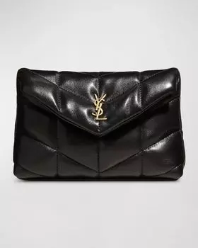 Клатч Lou Puffer YSL из стеганой кожи Saint Laurent, цвет Black