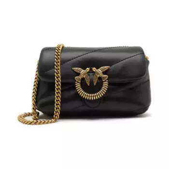 Клатч Love Micro Puff c из кожи овечьей наппы Pinko, черный