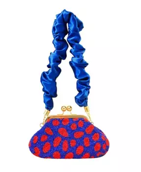 Клатч MANDY Arnoldi с ручной вышивкой бисером в красно-синей гамме Brunna.co, синий