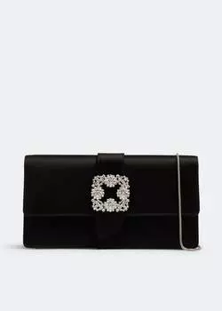 Клатч Manolo Blahnik Capri Satin, черный