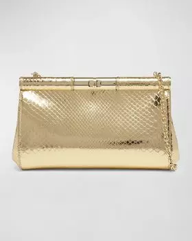 Клатч Marlene среднего размера с эффектом питона металлик Dolce&Gabbana, цвет Oro Pitone Laminato