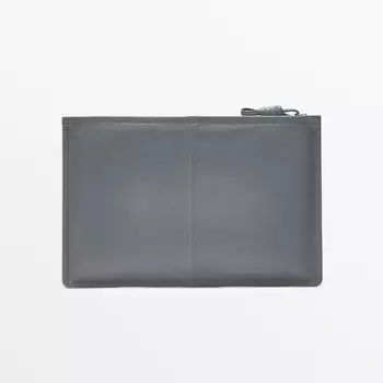 Клатч Massimo Dutti Nappa Leather With Knot Detail, серо-синий