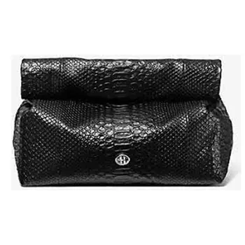 Клатч Michael Kors Monogramme Medium Python Embossed Leather, чёрный