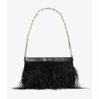 Клатч Michael Michael Kors Tabitha Large Feather Embellished, черный