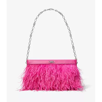 Клатч Michael Michael Kors Tabitha Large Feather Embellished Leather, фуксия