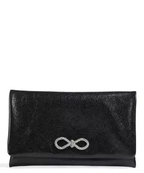 Клатч Mimosa из зерненой яловой кожи со стразами Abro, черный