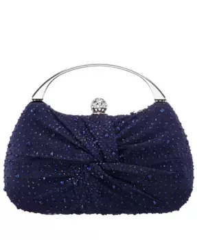 Клатч-миниатюра Crystal Twist из шифона и атласа Nina, синий
