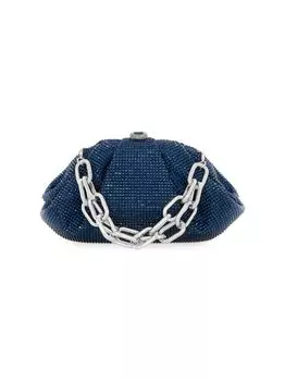 Клатч на цепочке Gemma, украшенный кристаллами Judith Leiber Couture, серебряный