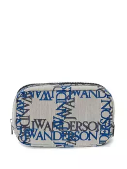 Клатч на молнии с жаккардовым логотипом JW ANDERSON, серый