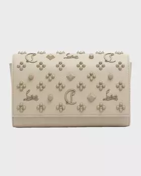 Клатч Paloma из кожи Loubinthesky Christian Louboutin, цвет Light Beige