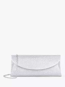 Клатч Paradox London Dominique Glitter Mesh Curve с клапаном, серебристый