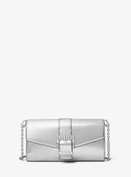 Клатч Penelope среднего размера из искусственной кожи цвета металлик Michael Kors, серебряный