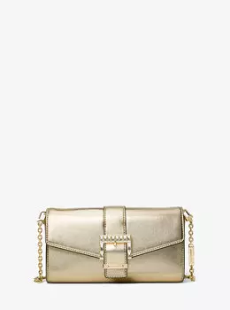Клатч Penelope среднего размера из искусственной кожи цвета металлик Michael Kors, желтый