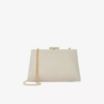 Клатч плетеный Dune Bellaria с угловатой рамкой, золотой