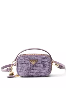 Клатч Prada с логотипом, фиолетовый