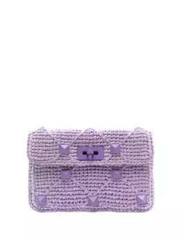 Клатч Rockstud в технике кроше VALENTINO GARAVANI, фиолетовый