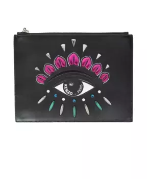 Клатч с глазками Kenzo, черный