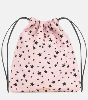 Клатч с кожаной отделкой на шнурке Miu Miu, розовый