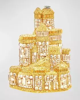Клатч с кристаллами Fairy Tale Castle Judith Leiber Couture, цвет Champagne Multi