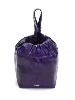 Клатч с кулиской и логотипом JIL SANDER, фиолетовый