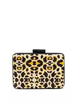 Клатч с леопардовым узором Gustoko, черный