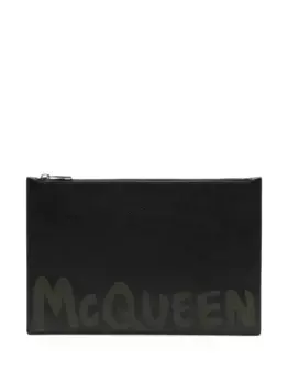 Клатч с логотипом Alexander McQueen, черный