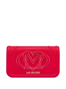 Клатч с логотипом Love Moschino, красный