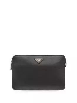 Клатч с логотипом Prada, черный